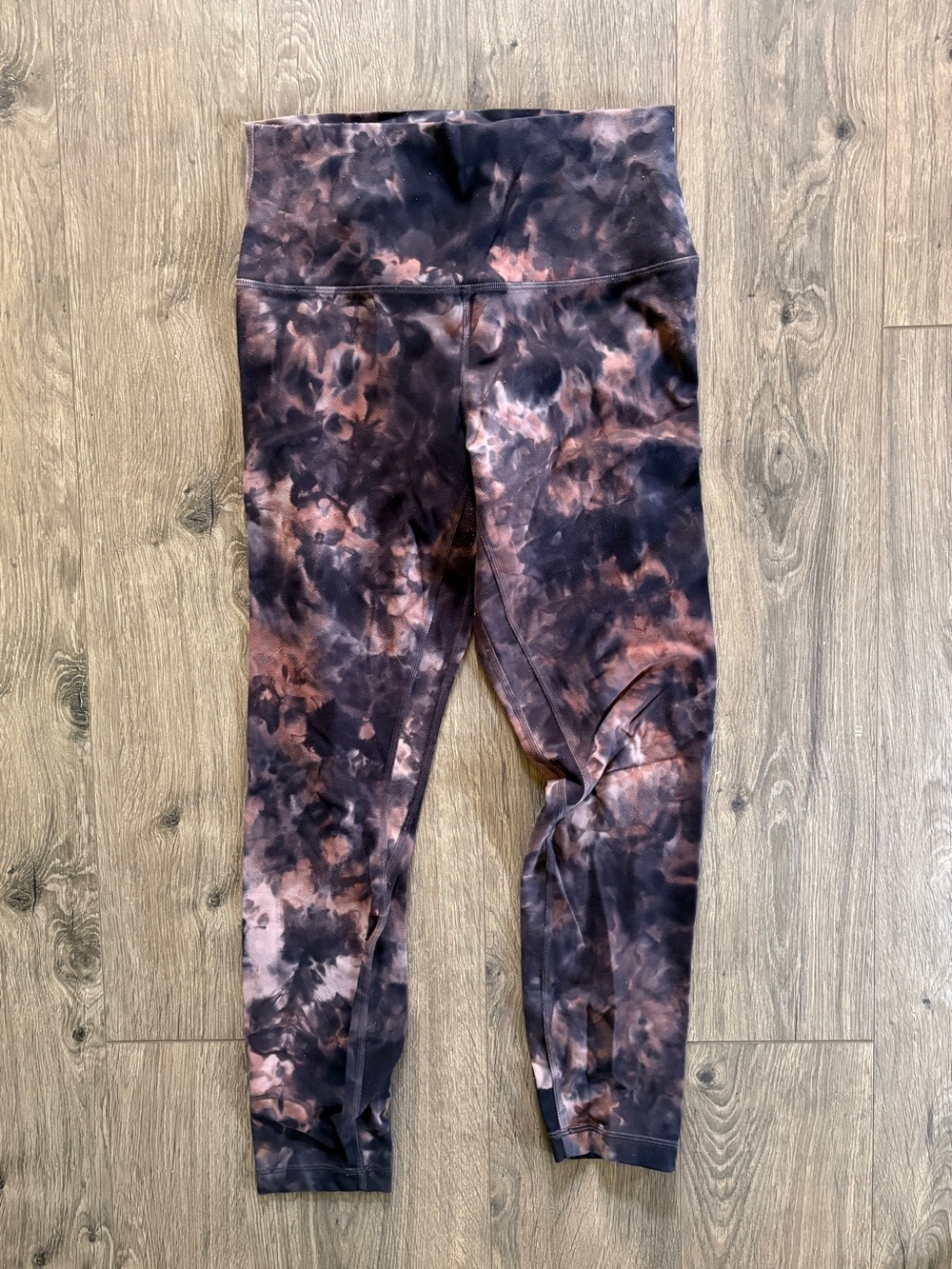 Lululemon Align Leggings Size 6 Black Brown Mauve Tie Dye